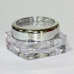 Clear Acrylic Jar | 12ml | Silver Lid  {200/box}