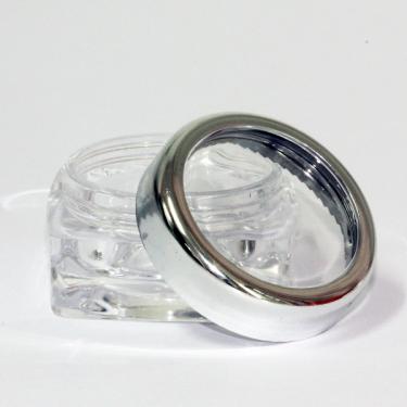 Clear Acrylic Jar | 12ml | Silver Lid  {200/box}