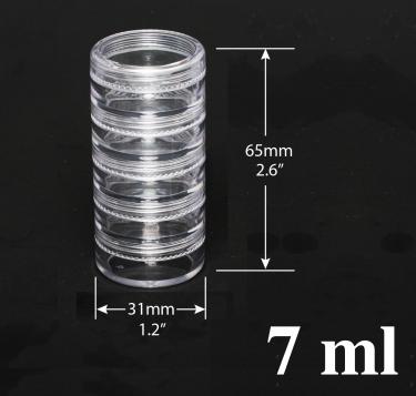 Stackable Clear 5-Jar Set with Top Cap | 5 x 7ml  {100/box} #2