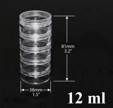 Stackable Clear 5-Jar Set with Top Cap | 5 x 12ml  {100/box} #2