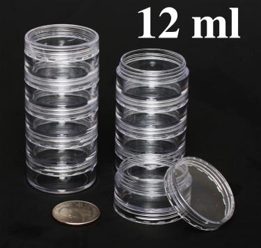 Stackable Clear 5-Jar Set with Top Cap | 5 x 12ml  {100/box}
