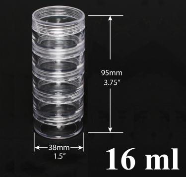 Stackable Clear 5-Jar Set with Top Cap | 5 x 16ml  {200/box} #2