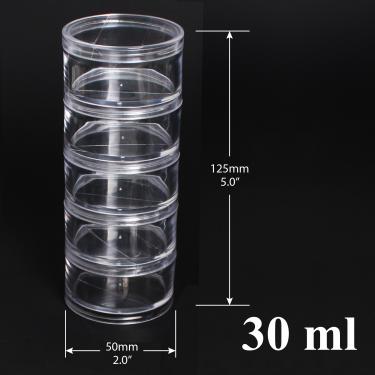 Stackable Clear 5-Jar Set with Top Cap | 5 x 30ml  {120/box} #2