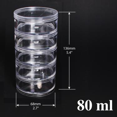 Stackable Clear 5-Jar Set with Top Cap | 5 x 80ml  {120/box} #2