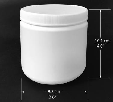 500ml HDPE Jar with Ribbed Lid | For 12oz Nail Powder | White  {168/case}