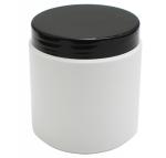 500ml HDPE Jar with Lid & Inner Disc | For 12oz Nail Powder | White  {200/case}