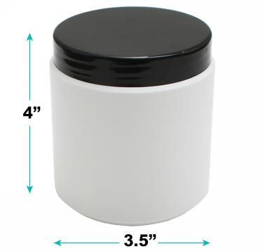 500ml HDPE Jar with Lid & Inner Disc | For 12oz Nail Powder | White  {200/case} #2