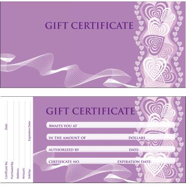 Gift Certificate | 50/book | Design 07  {40/box}