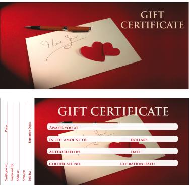 Gift Certificate | 50/book | Design 12  {40/box}