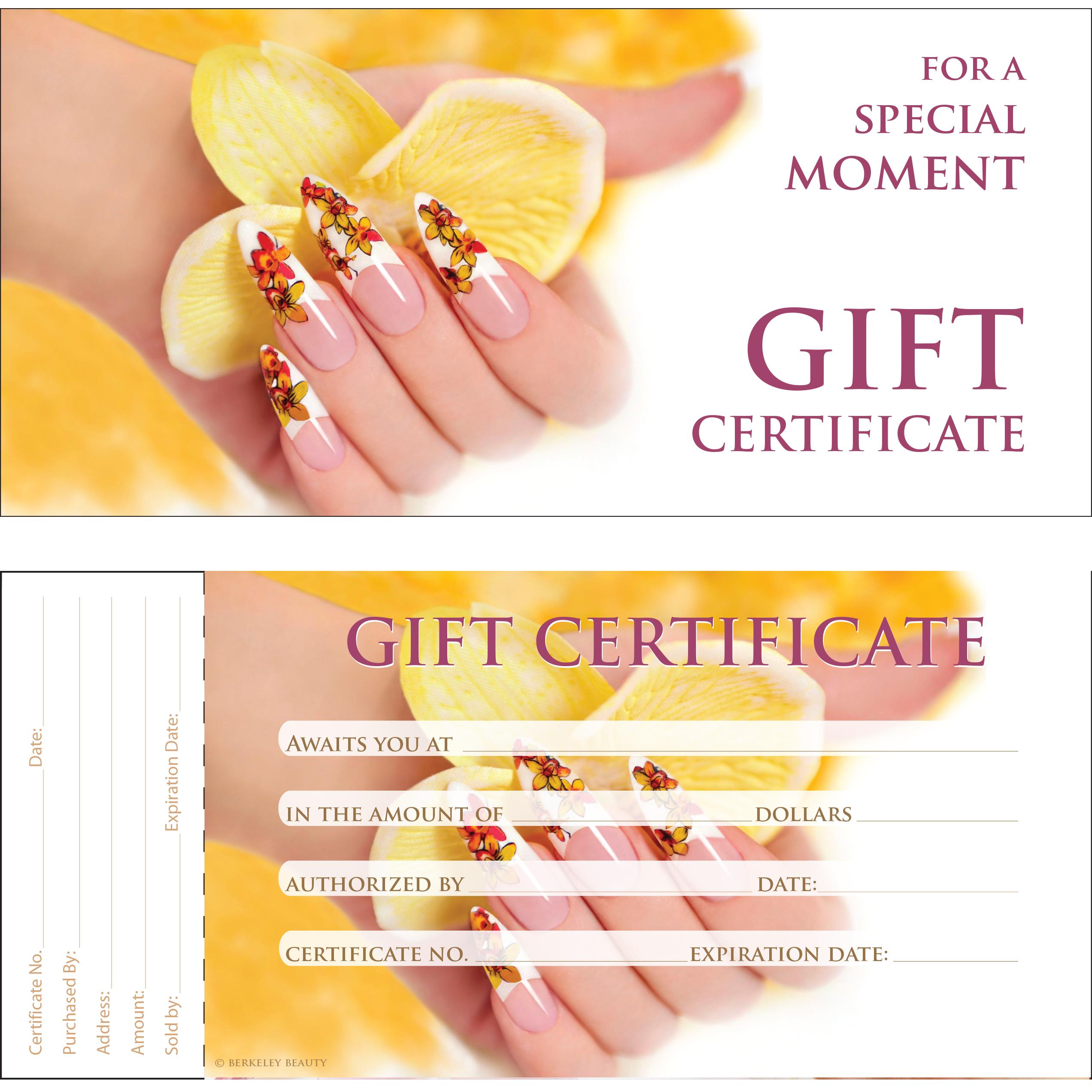 Gift Certificate | 50/book | Design 27  {40/box}