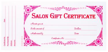 Salon Gift Certificate | 24/book   {50/box}