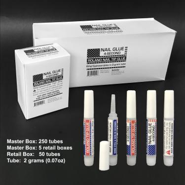Roland 4-Second Nail Tip Glue | 2 grams | 250-tube box  {6/case}