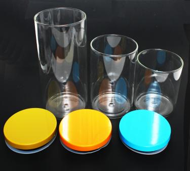 Storage Tempered Glass Jar with Metal Lid | Hermetic Seal  {24/case} #2