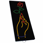 2-In-1 Led Sign || Right hand with flower  {Each}