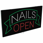 2-In-1 Led Sign || NAILS OPEN with banner  {Each}