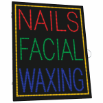 2-In-1 Led Sign || NAILS FACIAL WAXING with frame  {Each}
