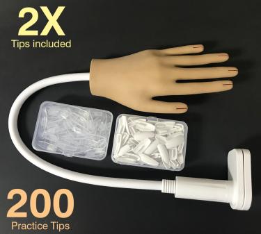 Silicone Nail Traning Hand with 200 Tips  {12/case} #2