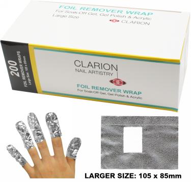 Clarion Nail Remover Foil Wrap | Large Size | 200ct  {48/case}