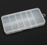 11-Slot Clear Soft Plastic Mini Tip Box  {100/case}