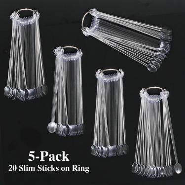5-Pack of 20 Slim Sticks on Ring | 100 Tips  {50/case}