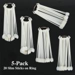 5-Pack of 20 Slim Sticks on Ring | 100 Tips  {50/case}