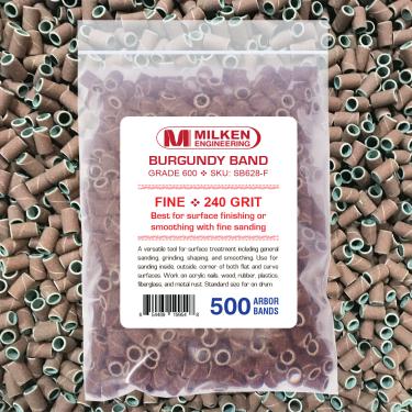 Milken Sanding Band | 500-ct Retail 4-Mil Ziplock Bag | Burgundy  {20/case}