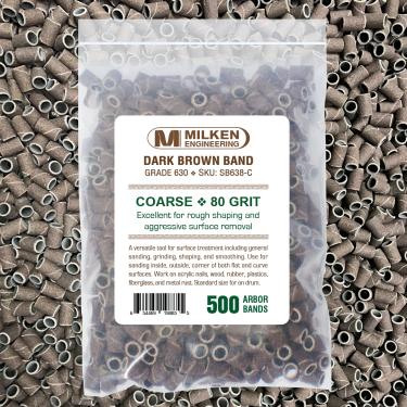 Milken Sanding Band | 500-ct Retail 4-Mil Ziplock Bag | Dark Brown  {20/case} #3