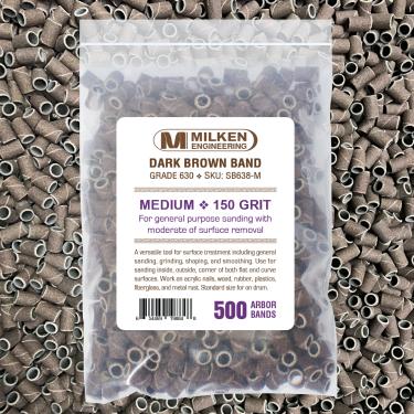 Milken Sanding Band | 500-ct Retail 4-Mil Ziplock Bag | Dark Brown  {20/case} #2