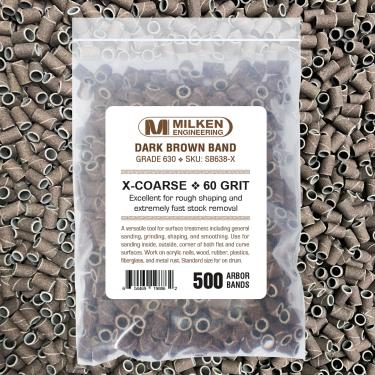 Milken Sanding Band | 500-ct Retail 4-Mil Ziplock Bag | Dark Brown  {20/case} #4