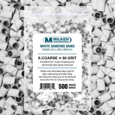 Milken Sanding Band | 500-ct Retail 4-Mil Ziplock Bag | White  {20/case} #4