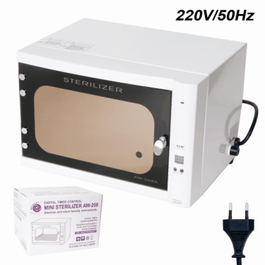 AW-208 Sterilizer Cabinet with Digital Timer | Mini Size | 6 Watt | 220V/50hz  {4/case}
