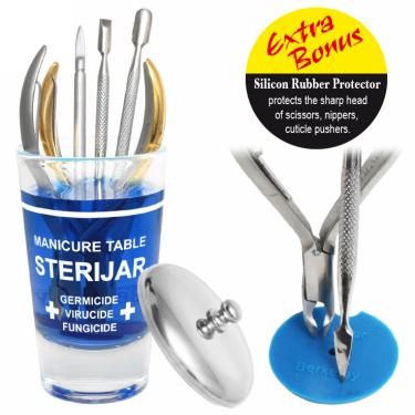 Manicure Table SteriJar with Silicone Rubber Protector | 4 fl oz  {72/case} #2