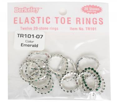 Berkeley Elastic Toe Ring | Emerald  {bag of 12 rings}