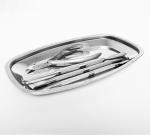 Stainless Steel Heavy Duty Implement Tray | Oval Shape  {24/case}