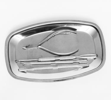 Stainless Steel Heavy Duty Implement Tray | Oval Shape  {24/case} #2
