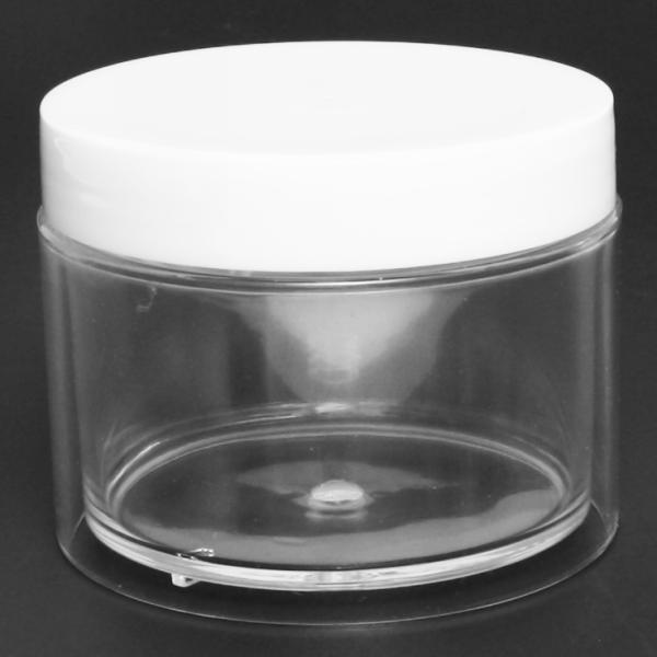 Thick-Wall Clear Polystyrene (PS) Round Jar with Cap | 120ml ~4 fl oz #3