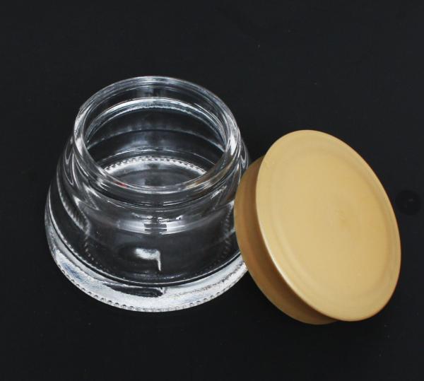 Clear Glass Jar with Gold Plastic Cap | 1.67 oz (50ml)