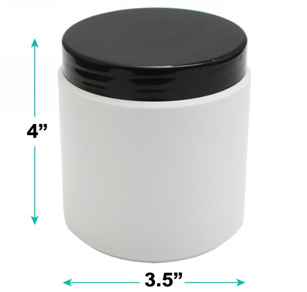 16 fl oz HDPE Jar with Lid & Inner Disc | For 12oz Powder Jar | White #2