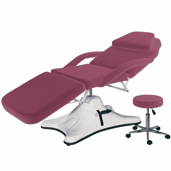 Hydraulic Facial/Massage Bed with Matching Stool Model 121 Burgundy