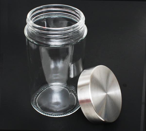 Storage Thick Glass Jar with Stainless Steel Lid #3