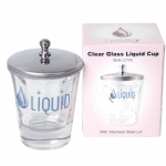 Liquid Cup 102 - Clear Glass with Lid