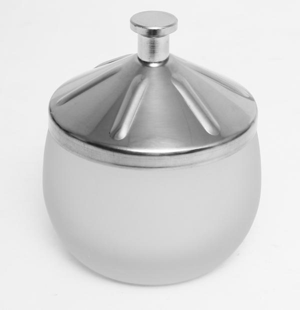 Thick-walled Frosted Glass Cup with Stainless Steel Lid