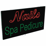 2-In-1 Led Sign || Nails Spa Pedicure in outline