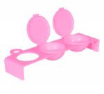 Triple  Plastic Dappen Dish | Pink