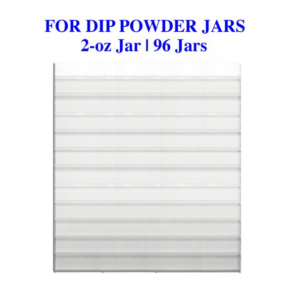 Dip Powder Wall-Mounted Acrylic Rack | 2-oz Jar | 96-Jars