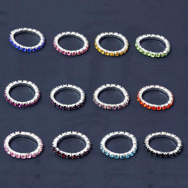 Elastic Rhinestone Toe Ring - 12 Colors #2
