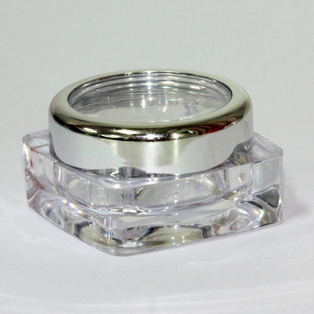 Berkeley Beauty Company Inc Clear Acrylic Jar | 12ml | Silver Lid, Jars ...