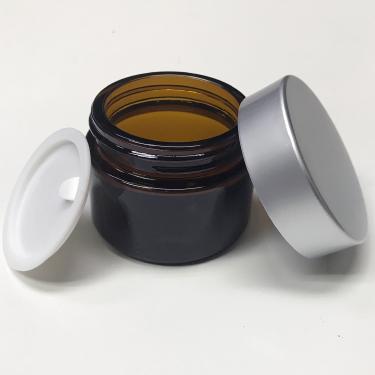 Amber Glass Jar with Aluminum Cap & Inner Seal | 60ml ~ 2oz  {120/case}