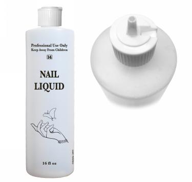 Labeled 16-oz Nail Shop Bottle with Flip Cap  {221/case} #4