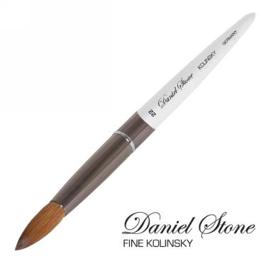 Daniel Stone Kolinsky | Silver Aluminum | Dark Gray Ferrule | 22  {10/bag}